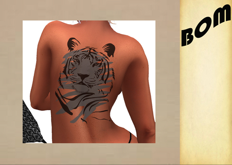 Second Life Marketplace - TATTOO BOM, TIGRE, TATTOO, ESPALDA